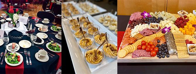 image of multiple food available through catering